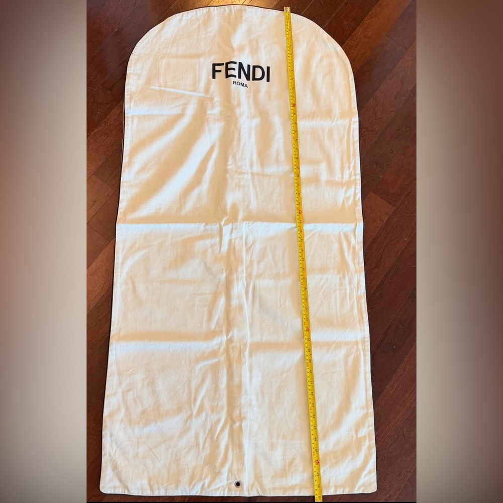 Fendi Roma Garment Bag Black Trim And Beige 52”x25” - Picture 2 of 3